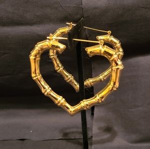 Heart Bamboo Earrings